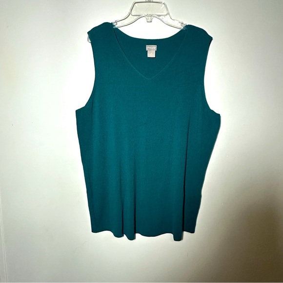 Chico’s Sleeveless Sweater Turquoise Wardrobe Staple Size 2 (L) - Picture 1 of 6